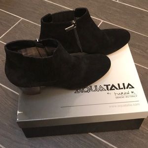 Aquaria Black Suede weatherproof booties